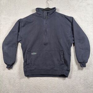 Arborwear Sweatshirt Double Thick Half Zip Men's M Navy Blue Cotton Pullover